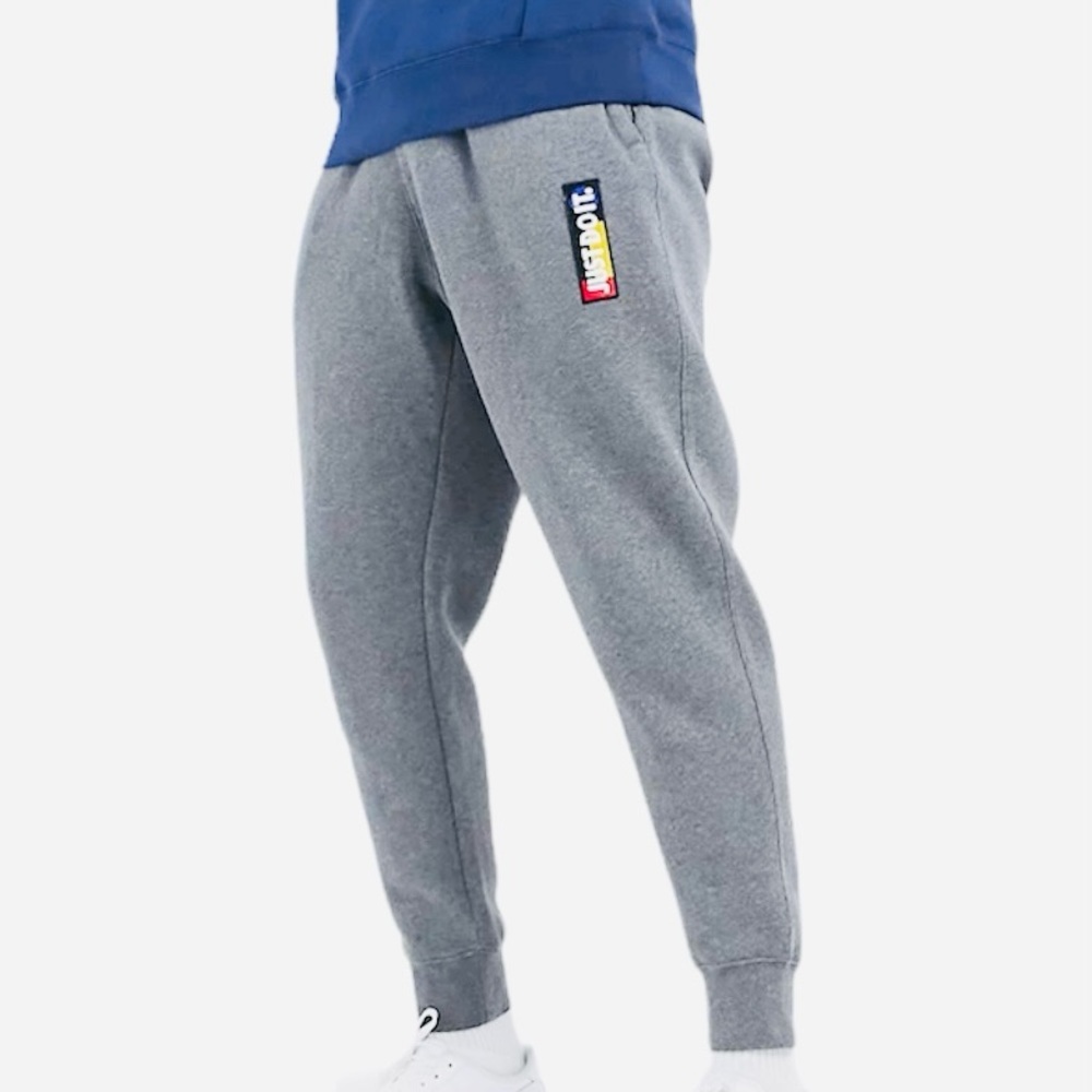 Retro Nike Just Do It Gray Cozy Sweatpants Cuff Joggers S Relaxed Fit Comfy
